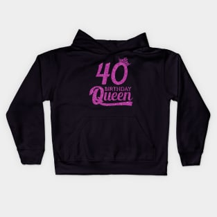 40 Birthday Queen - 40th Birthday Gift Ideas - 40 Years Old Birthday Kids Hoodie